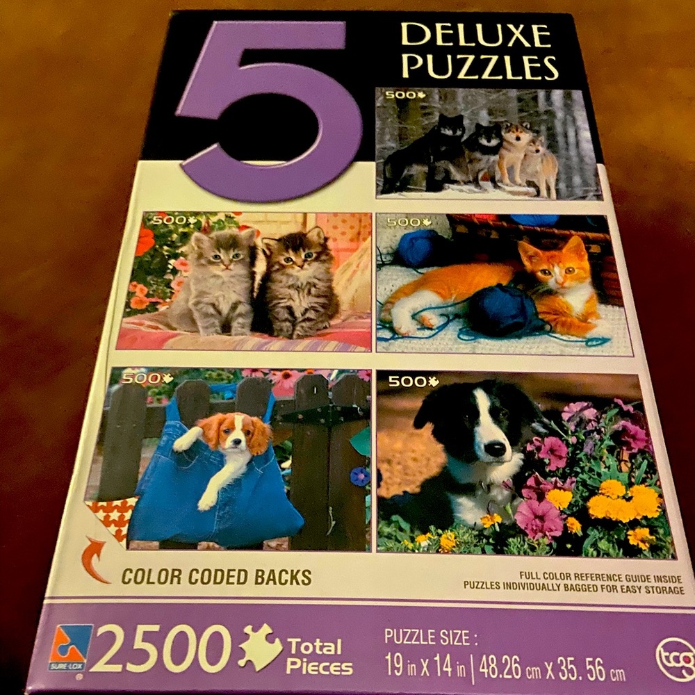 Five different puzzles in one box